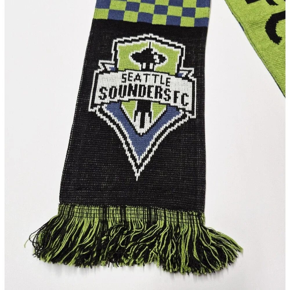 NWT Seattle Sounders FC Ruffneck Scarf MLS Checkered Skyline Green Black Soccer